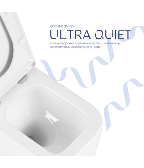 Унітаз підвісний Qtap Gemini Ultra Quiet 485×340×350 мм, White, з сидінням Slim Duroplast / Soft-close / Quick Release QTTAU26W49119