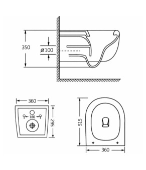 Унітаз підвісний Qtap Taurus Ultra Quiet 515×360×350 мм, White, з сидінням Slim Duroplast / Soft-close / Quick Release QTTAU26W49116