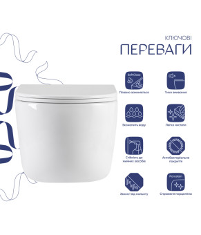 Унітаз підвісний Qtap Taurus Ultra Quiet 515×360×350 мм, White, з сидінням Slim Duroplast / Soft-close / Quick Release QTTAU26W49116