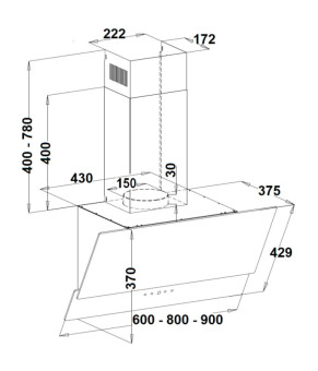 Вытяжка кухонная Fabiano Sebra 60 Silent Black 8102.402.1645