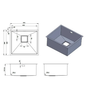 Кухонная мойка Fabiano Quadro 49 Celldecor Nano Graphite 8216.401.1527