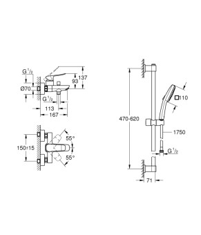 Змішувач для ванни Grohe QuickFix Dice BF101872VC
