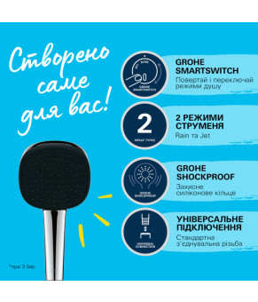 Змішувач для ванни Grohe QuickFix Dice BF101872VC