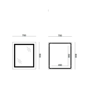 Дзеркало Lidz Kubis 700х800 з LED-підсвічуванням Touch, з антизапотіванням, з димером, рег. яскравості LD78LF9048070 (SD00052333)