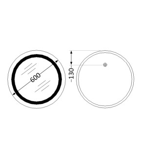 Дзеркало Lidz Aria R600 з LED-підсвічуванням Touch, з антизапотіванням, з димером, рег. яскравості LD78LR600 (SD00052337)