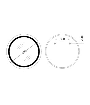 Дзеркало Lidz Aria R800 з LED-підсвічуванням Touch, з антизапотіванням, з димером, рег. яскравості LD78LR800 (SD00052338)