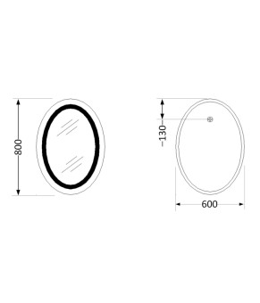 Дзеркало Lidz Vida 800х600 з LED-підсвічуванням Touch, з антизапотіванням, з димером, рег. яскравості LD78LF6080 (SD00052339)