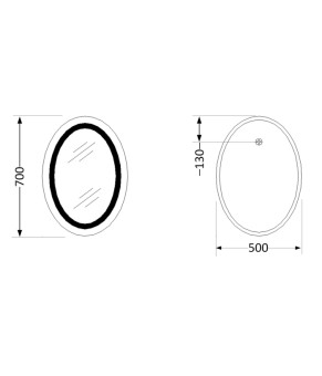 Дзеркало Lidz Vida 700х500 з LED-підсвічуванням Touch, з антизапотіванням, з димером, рег. яскравості LD78LF5070 (SD00052340)