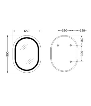 Дзеркало Qtap Gemini 650х900 з LED-підсвічуванням Touch, з антизапотіванням, з димером, рег. темп. кольору (3000-6500K) Reverse QT2578R6590 (SD00052320)