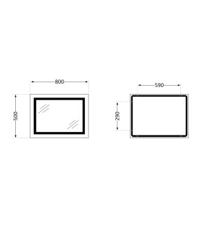 Дзеркало Qtap Cardinal (CA1) 800х500 з LED-підсвічуванням Touch, з антизапотіванням, з димером, рег. темп. кольору (3000-6500K) Reverse QT0478C5080 (SD00052322)