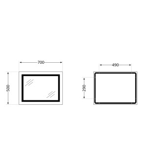 Дзеркало Qtap Cardinal (CA1) 700х500 з LED-підсвічуванням Touch, з антизапотіванням, з димером, рег. темп. кольору (3000-6500K) QT0478C5070 (SD00052323)