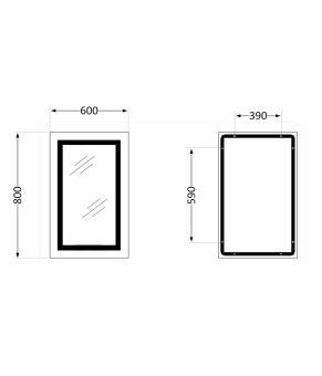 Дзеркало Qtap Cardinal 600х800 з LED-підсвічуванням Touch, з антизапотіванням, з димером, рег. темп. кольору (3000-6500K) QT0478C6080 (SD00052325)