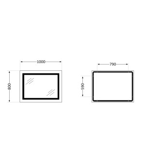 Дзеркало Qtap Cardinal (CA1) 1000х800 з LED-підсвічуванням Touch, з антизапотіванням, з димером, рег. темп. кольору (3000-6500K) QT0478C10080 (SD00052327)