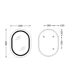 Дзеркало Qtap Gemini 600х800 з LED-підсвічуванням Touch, з антизапотіванням, з димером, рег. темп. кольору (3000-6500K) Reverse QT2578R6080 (SD00052321)