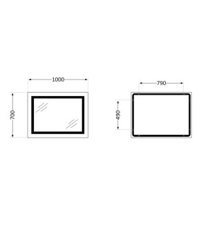 Дзеркало Qtap Cardinal 1000х700 з LED-підсвічуванням Touch, з антизапотіванням, з димером, рег. темп. кольору (3000-6500K) QT0478C10070 (SD00052326)