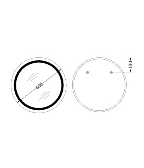 Дзеркало Qtap Taurus R600 з LED-підсвічуванням Touch, з антизапотіванням, з димером, рег. темп. кольору (3000-6500K) QT2478R607 (SD00052314)