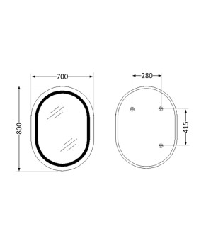Дзеркало Qtap Gemini 800х700 з LED-підсвічуванням Touch, з антизапотіванням, з димером, рег. темп. кольору (3000-6500K) Reverse QT2578R8071W (SD00052318)