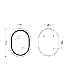 Дзеркало Qtap Gemini 800х700 з LED-підсвічуванням Touch, з антизапотіванням, з димером, рег. темп. кольору (3000-6500K) Reverse QT2578R8072B (SD00052319)