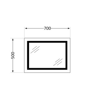Дзеркало Qtap Mideya (DC-F614) 700х500 з LED-підсвічуванням Touch, з антизапотіванням, димером QT2078NCF07050W (SD00054143)