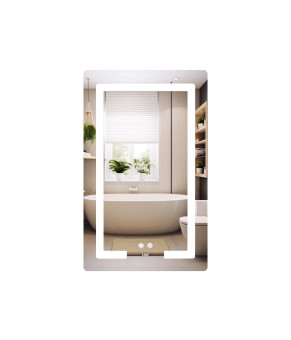 Дзеркало Lidz Kubis (KU2) 500х800 з LED-підсвічуванням Touch, з антизапотіванням, з димером, рег. яскравості LD78LF936508048448 (SD00054572)