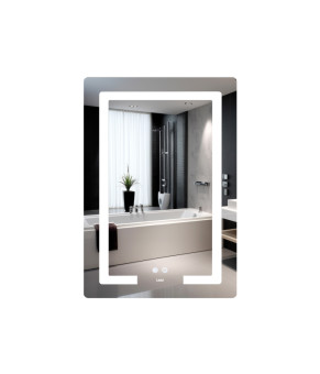 Дзеркало Lidz Kubis (KU2) 600х800 з LED-підсвічуванням Touch, з антизапотіванням, з димером, рег. яскравості LD78LF937608048449 (SD00054573)