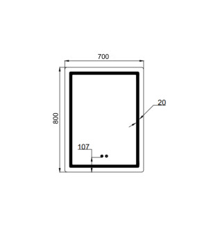 Дзеркало Qtap Mideya (MI2) 700х800 з LED-підсвічуванням Touch, з антизапотіванням, димером, рег. яскравості QT2078DCF7080 (SD00054585)