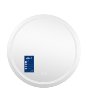 Дзеркало Qtap Mideya (MI6) R900 з LED-підсвічуванням Touch, з антизапотіванням, димером, рег. яскравості QT2078NCR9090W (SD00054583)