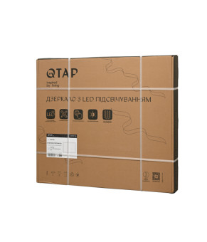 Дзеркало Qtap Mideya (MI2)  800х700 з LED-підсвічуванням Touch, з антизапотіванням, з димером, рег. яскравості QT2078NCF807048476 (SD00054600)