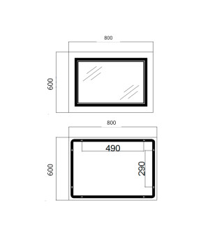 Дзеркало Qtap Cardinal (CA1) 800х600 з LED-підсвічуванням Touch, з антизапотіванням, з димером, рег. темп. кольору (3000-6500K) Reverse QT0478C8060 (SD00054580)