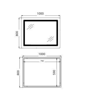 Дзеркало Qtap Cardinal (CA2) 1000х800 з LED-підсвічуванням Touch, з антизапотіванням, з димером, рег. темп. кольору (3000-6500K) QT0478C1008048455 (SD00054579)