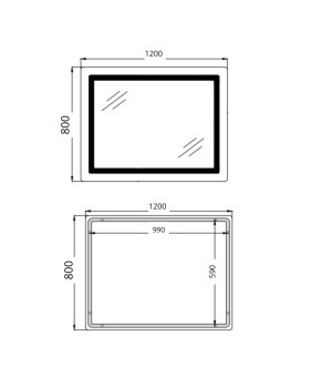 Дзеркало Qtap Cardinal (CA2) 1200х800 з LED-підсвічуванням Touch, з антизапотіванням, з димером, рег. темп. кольору (3000-6500K) QT0478C1208048454 (SD00054578)
