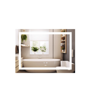 Дзеркало Lidz Kubis (KU1) 700х500 з LED-підсвічуванням Touch, з антизапотіванням, з димером, рег. яскравості LD78LF90448485 (SD00054609)
