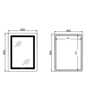 Дзеркало Qtap Cardinal (CA2) 600х800 з LED-підсвічуванням Touch, з антизапотіванням, з димером, рег. темп. кольору (3000-6500K) Reverse QT0478C608048453 (SD00054577)