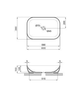 Раковина-чаша Qtap Robin 600x390x150 White QT13112143PW