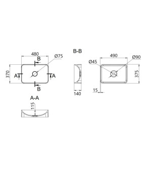 Раковина-чаша Qtap Tern 480х370х135 White QT17116069W