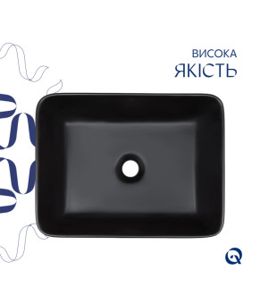 Раковина-чаша Qtap Tern 480х370х135 Matt black QT176069MB