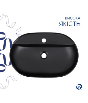 Раковина-чаша Qtap Scorpio 600х400х120 Matt black QT142203MBMBN