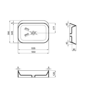 Раковина-чаша Qtap Scorpio 550х390х120 Matt black QT14112243MBN