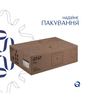 Комплект Qtap Tern: Раковина накладна прамокутна 480х370х135 мм White + Донний клапан PU02