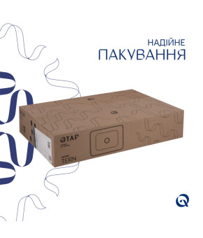 Комплект Qtap Tern: Раковина накладна прамокутна 600x400x110 мм WHITE + Донний клапан PU02