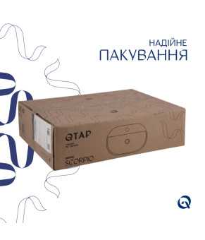 Комплект Qtap Scorpio: Раковина накладна овальна 500x380x120 мм White + Донний клапан PU02