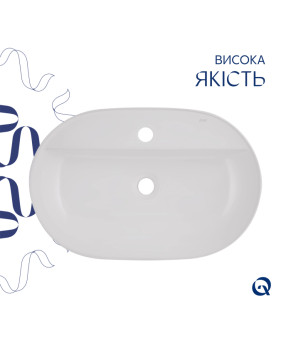 Комплект Qtap Scorpio: Раковина накладна овальна 600х400х120 мм White + Донний клапан PU02