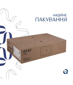 Раковина накладна Qtap Virgo N прямокутна без донного клапана WHITE QT18116308W