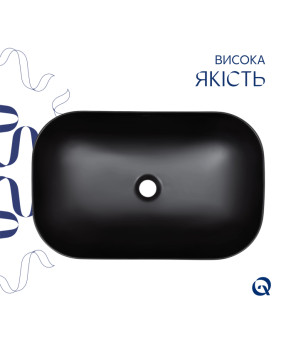 Раковина-чаша Qtap Robin 600x390x150 Matt black QT132143PMBMBN