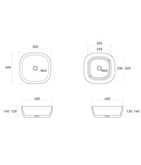 Раковина-чаша Qtap Kolibri 400х400х140 мм White QT10116303W