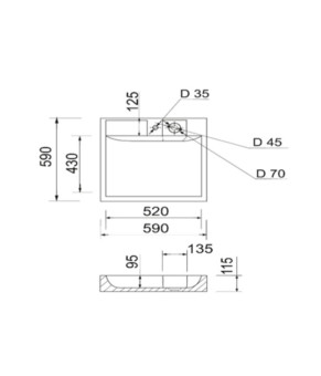 Раковина на пральну машину Qtap Arvin 595x595x115 мм, White QTARV2365WHI48575