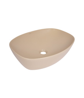 Раковина накладна Qtap Robin 500х380х140 мм, Beige, прямокутна, з донним клапаном QT04116302SB