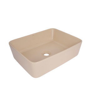 Раковина накладна Qtap Tern 480x370x135 мм, Beige, прямокутна, з донним клапаном QT17116069SB