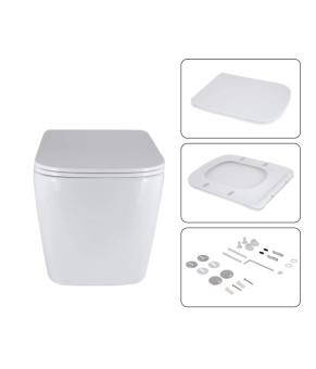 Готове рішення Qtap для ванної кімнати: підвісний унітаз Tern Ultra Quiet 525x345x360 + комплект інсталяції Nest 4 в 1 (кругла клавіша Chrome) (SD00053632)