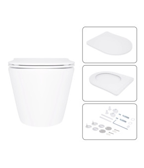 Готове рішення Qtap для ванної кімнати: підвісний унітаз Swan Ultra Quiet 520x360x320 + комплект інсталяції Nest 4 в 1 (квадратна клавіша Satin) (SD00054330)